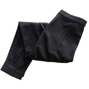 Malene Birger Sparkle Pants Womens Medium Black Shimmer High Waist Glitter Party